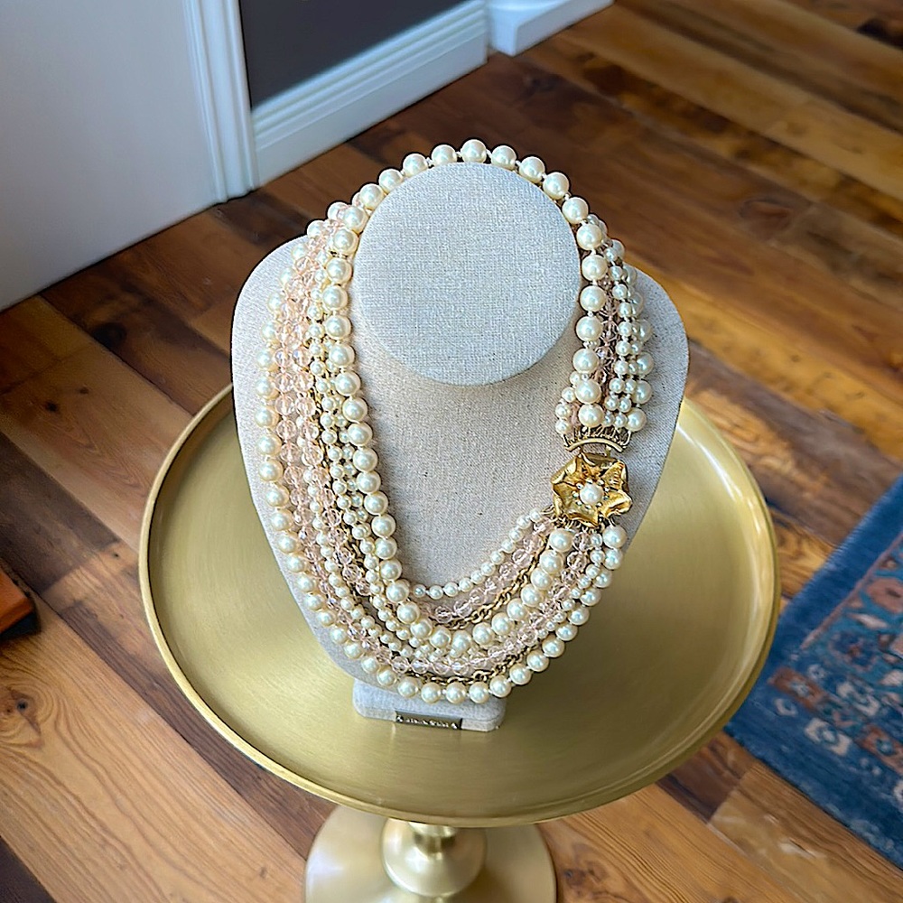 🌸 Stella & Dot Charlotte Multilayered Pearl Statement Necklace